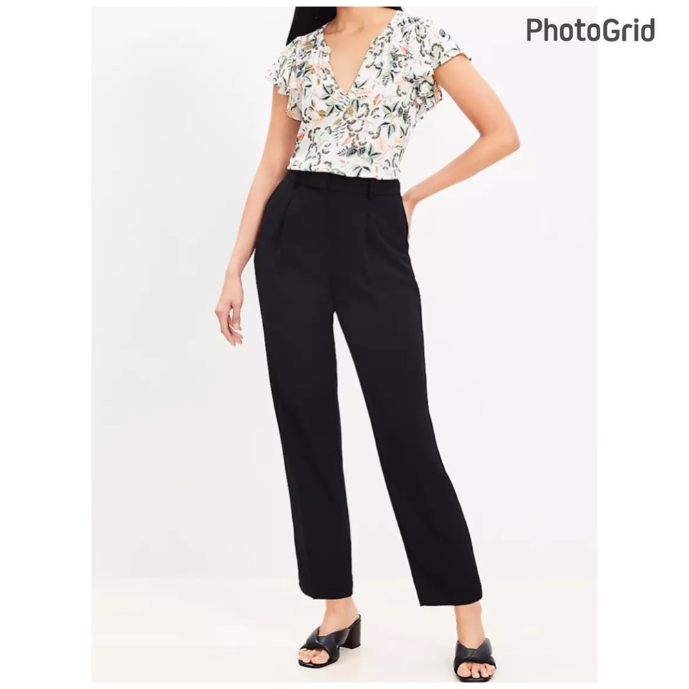 Loft - Pleated Tapered Pants in Crepe